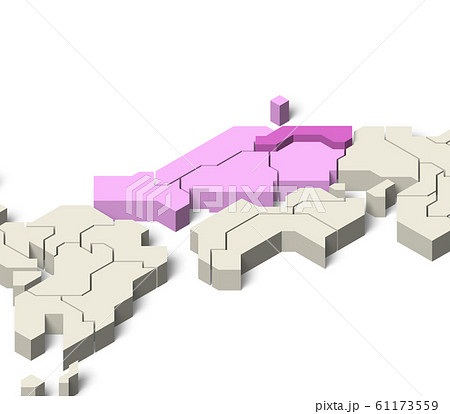 日本地図 中国地方 鳥取県のイラスト素材