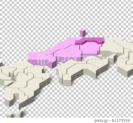 日本地図 中国地方 鳥取県のイラスト素材