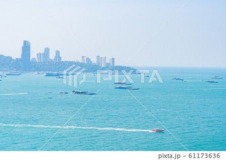Beautiful outdoor landscape and seascape with sea ocean bay in Pattaya city Beautiful outdoor landscape and seascape with sea ocean bay in Pattaya city 61173636