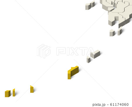 日本地図 沖縄地方のイラスト素材