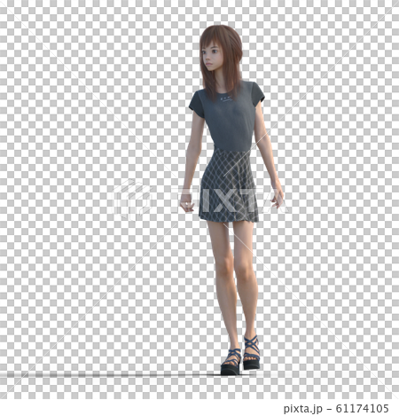 ポーズするカジュアルファッションの女性 perming3DCGイラスト素材 ポーズするカジュアルファッションの女性 perming3DCGイラスト素材 61174105