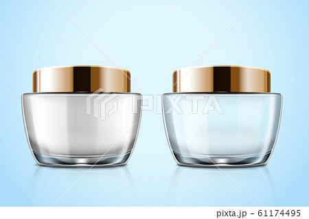 Glass cosmetic cream jar mockup 61174495