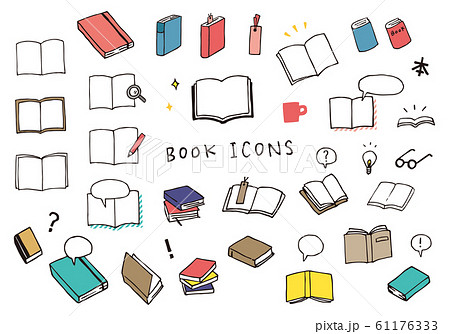 Set Of Book Hand Drawn Style Icons Stock Illustration