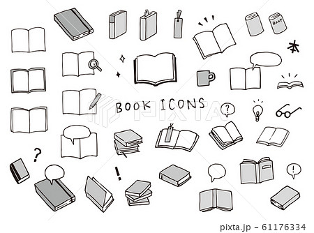 Set Of Book Hand Drawn Style Icons Stock Illustration