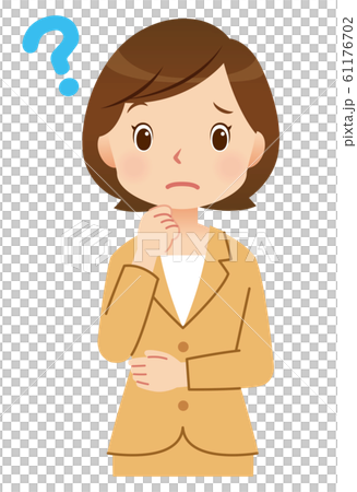 考える女性　ビジネス 61176702
