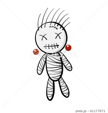 Voodoo Doll Isolated Illustration On Whiteのイラスト素材