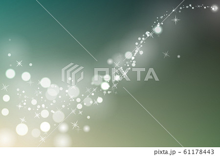 Flow glowing sparks in green background. 61178443