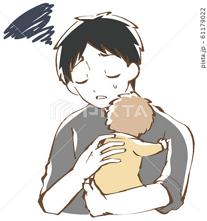 親子 赤ちゃん 抱っこ イラストのイラスト素材