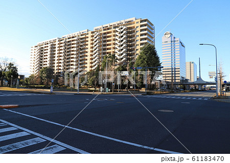 つくば市風景　　土浦学園線と大清水公園 61183470