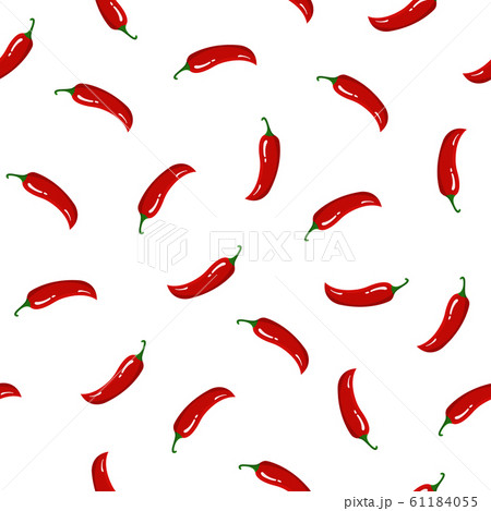 Seamless Pattern with Red Chilli Pepper 61184055