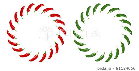 Red and Green Chilli Pepper Wreath 61184056
