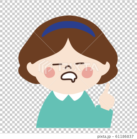 Little girl ③ (sleeping face, pointing pose, right) 61186837