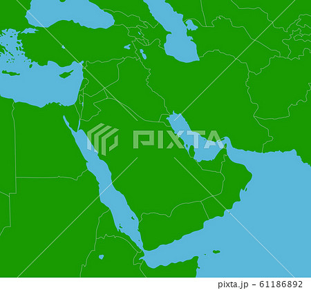 中東・中近東・アラビア半島　マップ・地図　（文字なし） 61186892