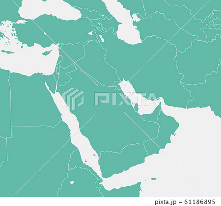 中東・中近東・アラビア半島　マップ・地図　（文字なし） 61186895