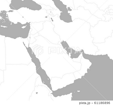 中東・中近東・アラビア半島　マップ・地図　（文字なし） 61186896