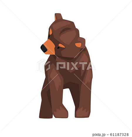 Cute Brown Grizzly Bear Wild Forest Animal のイラスト素材 61187328 Pixta