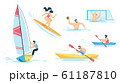 Water Sport and Sportive People Characters Set 61187810