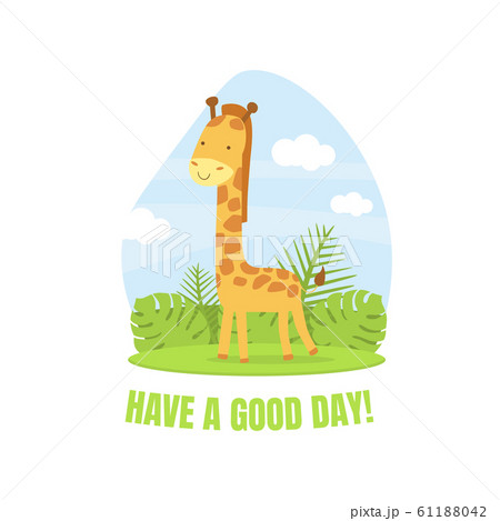 Have A Good Day Banner Template With Cute のイラスト素材