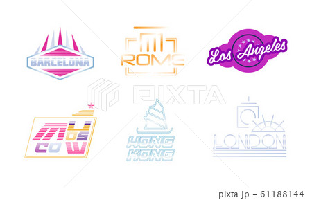 Capital Cities Labels and Logos Vector Set Capital Cities Labels and Logos Vector Set 61188144