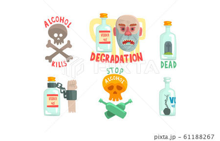 Dangers of Drinking Alcohol Illustrated Vector Set Dangers of Drinking Alcohol Illustrated Vector Set 61188267