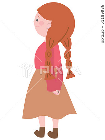 長袖を着た女の子のイラスト素材