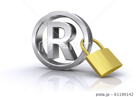 登録商標マークと虫眼鏡 61190142