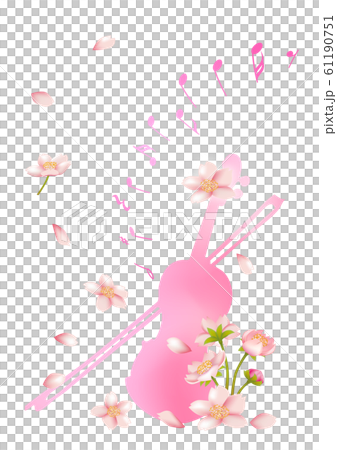 Spring and musical instruments-cherry blossom petals-violin Spring and musical instruments-cherry blossom petals-violin 61190751