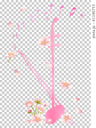 春と楽器 桜の花びら舞う 二胡 春と楽器 桜の花びら舞う 二胡 61190753