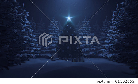 3d Render Christmas Tree With A Shining Star のイラスト素材 61192055 Pixta