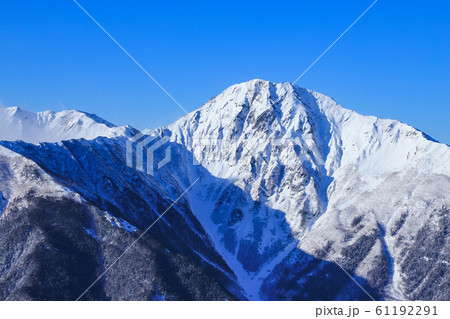 鳳凰山から望む北岳　厳冬　 61192291