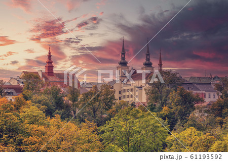 unusual view of the city of Jihlava, Czech 61193592