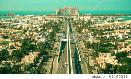 Aerial shot of the Palm Jumeirah island in Dubai, UAE 61196018