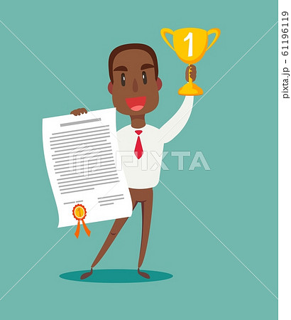 Successful, smiling, young, happy businessmen standing on the winning podium holding up winning Successful, smiling, young, happy businessmen standing on the winning podium holding up winning 61196119