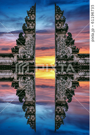 Temple gates at Lempuyang Luhur temple in Bali, Indonesia. Temple gates at Lempuyang Luhur temple in Bali, Indonesia. 61196735