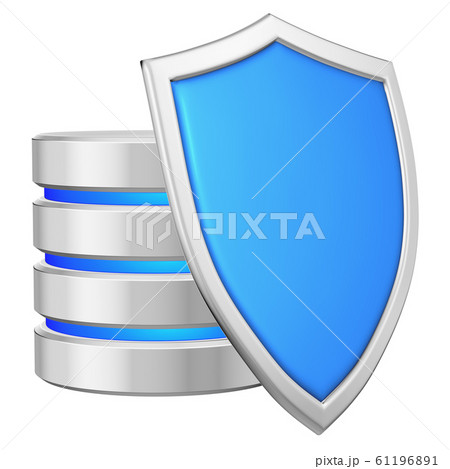 Database behind blue metal shield on right data Database behind blue metal shield on right data 61196891