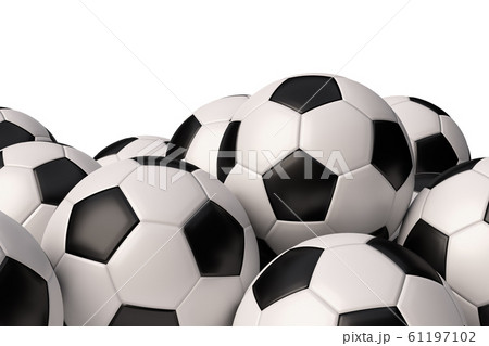 Heap of realistic soccer balls on white Heap of realistic soccer balls on white 61197102