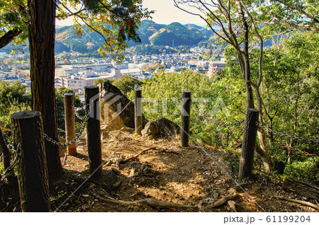 紅葉の天覧山 頂上付近の登山道 紅葉の天覧山 頂上付近の登山道 61199204