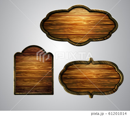 Vector realistic illustration of wooden signboard 61201014