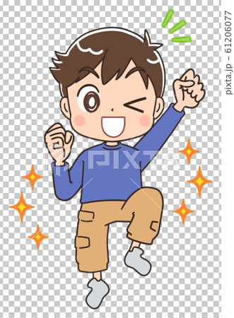 男の子 子ども イラスト キッズ 小学生 61206077