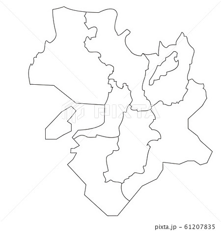 近畿地方 ブロック別白地図のイラスト素材 6175