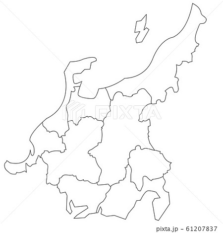 Chubu District Block Blank Map Stock Illustration 6177