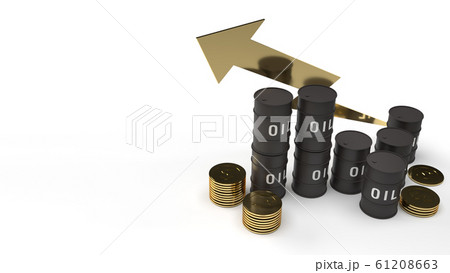 The tank oil and gold coins  3d rendering for petrol content. 61208663