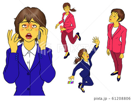 行動力のある新入社員女性4セット 行動力のある新入社員女性4セット 61208806