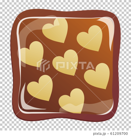 焦糖色方形心形圖案巧克力 61209700