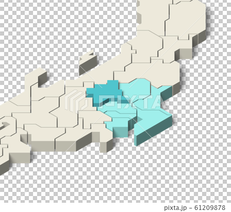 日本地図 関東地方 群馬県のイラスト素材