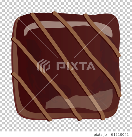 1粒の四角いチョコレートのイラスト素材 61210041 Pixta