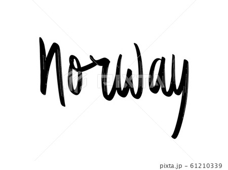 Norway hand lettering on white background 61210339