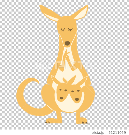 Kangaroo praying in a bag with her baby 61211039