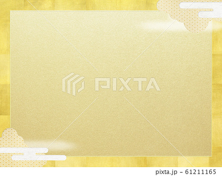 背景-和-和風-和柄-和紙-金-フレーム 61211165