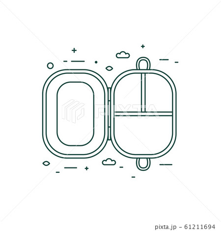 Plastic Free Lunch Box Icon in Line Art 61211694
